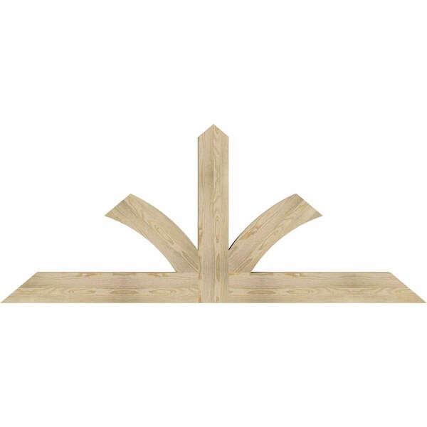 Ekena Millwork Richland Rough Sawn Timber Gable Bracket, Douglas Fir, 84"W x 35"H x 4"D x 6"F, 10/12 Pitch GBW084X35X0406RIC00RDF - main